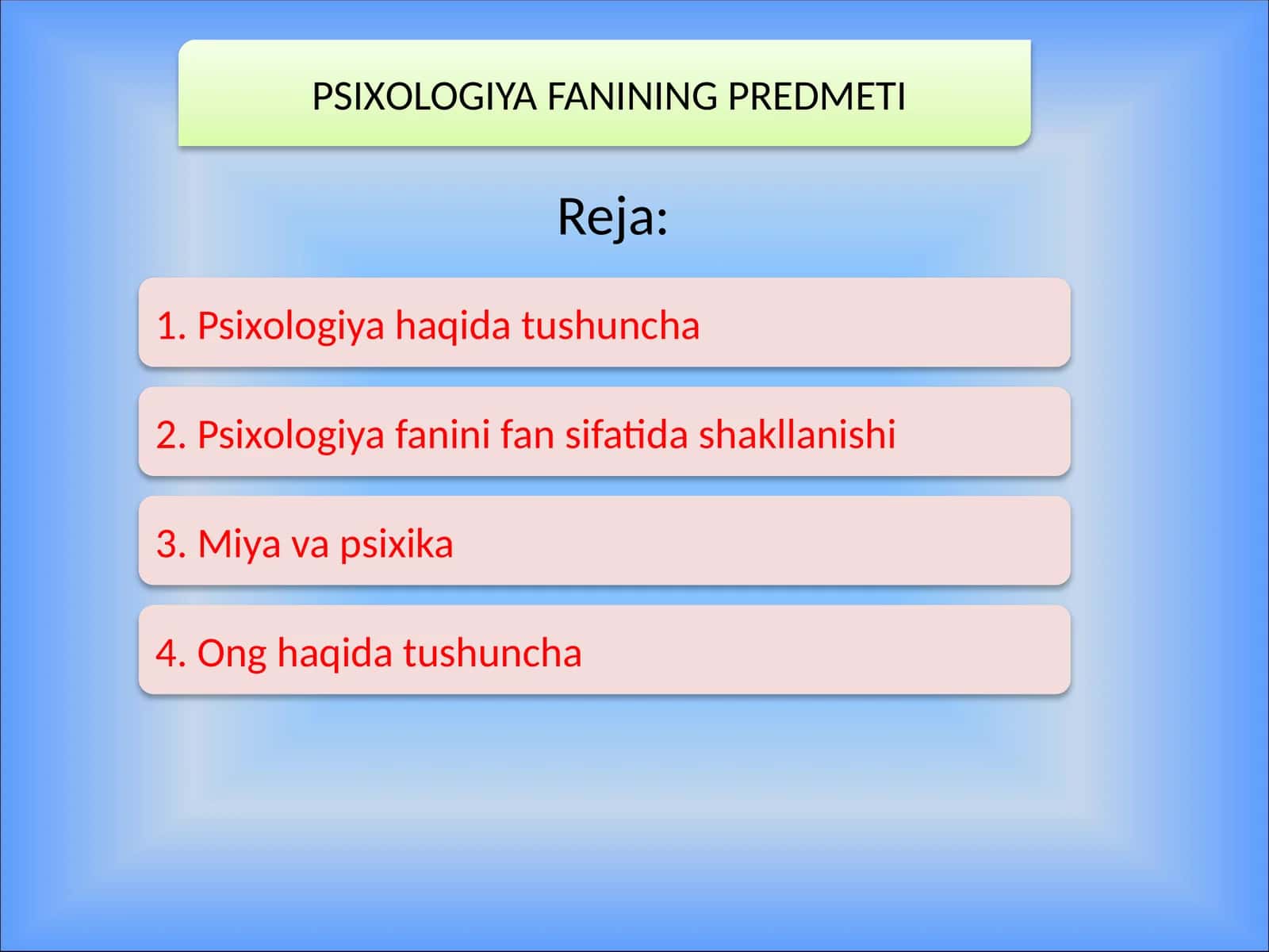Psixologiya faning Predmeti 1