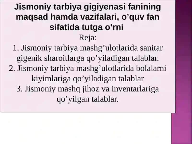Jismoniy tarbiya gigiyena