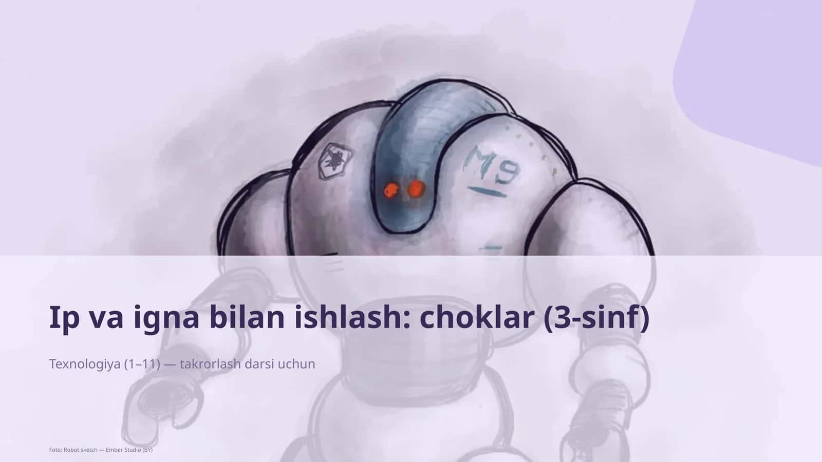 Ip va igna bilan ishlash: choklar (3-sinf) 1