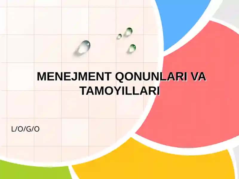 MENEJMENT QONUNLARI VA TAMOYILLARI 1
