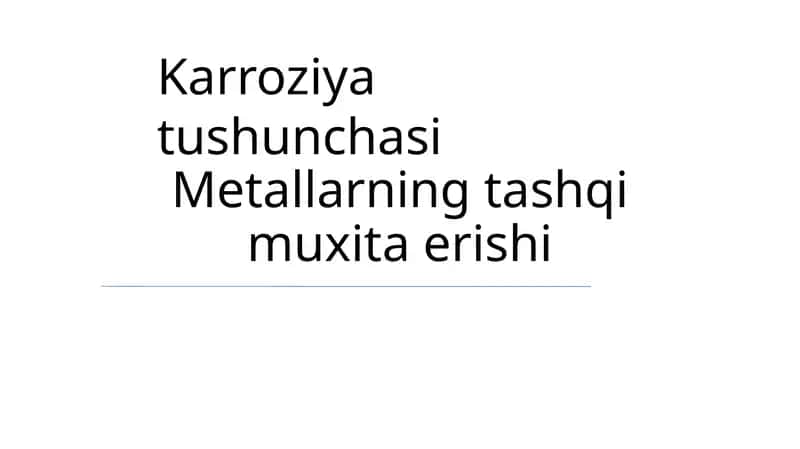 Korroziya tushunchasi 1