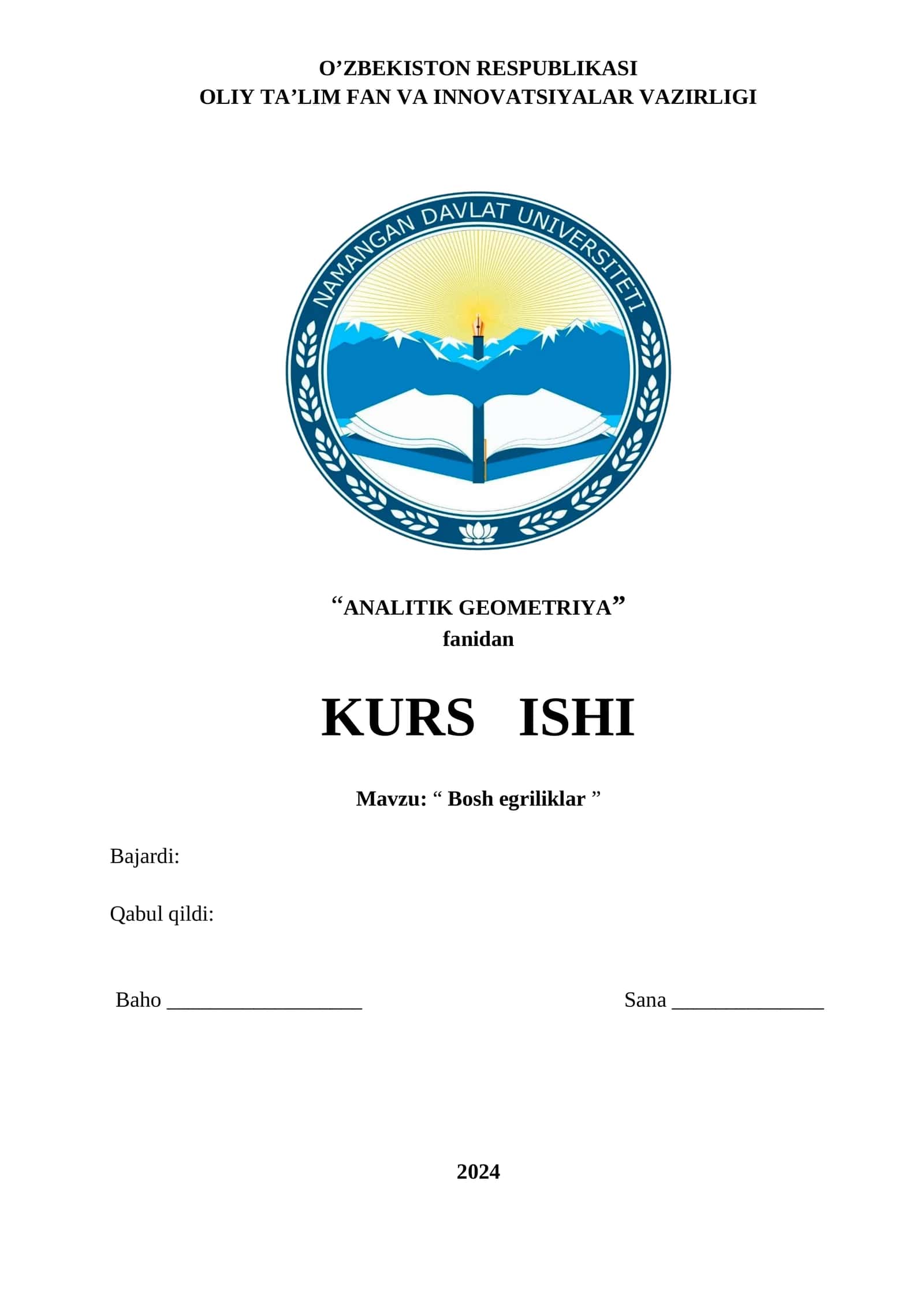 Bosh egriliklar 1