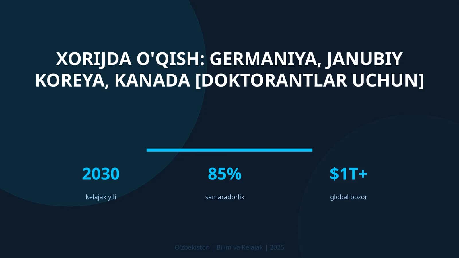 Xorijda o'qish: Germaniya, Janubiy Koreya, Kanada [doktorantlar uchun] 1