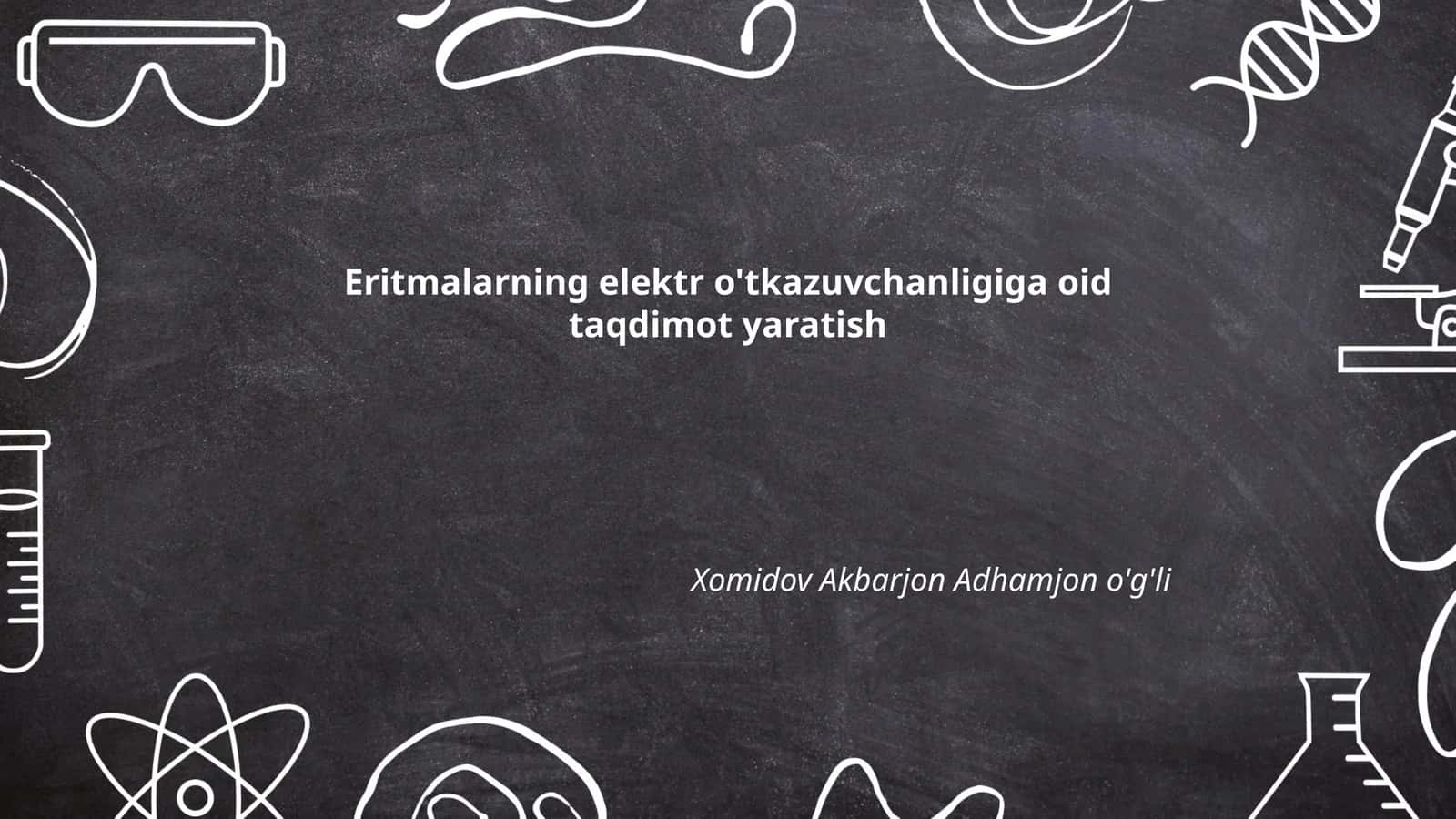 Elektr o'tkazuvchanligiga oid taqdimot yaratish 1