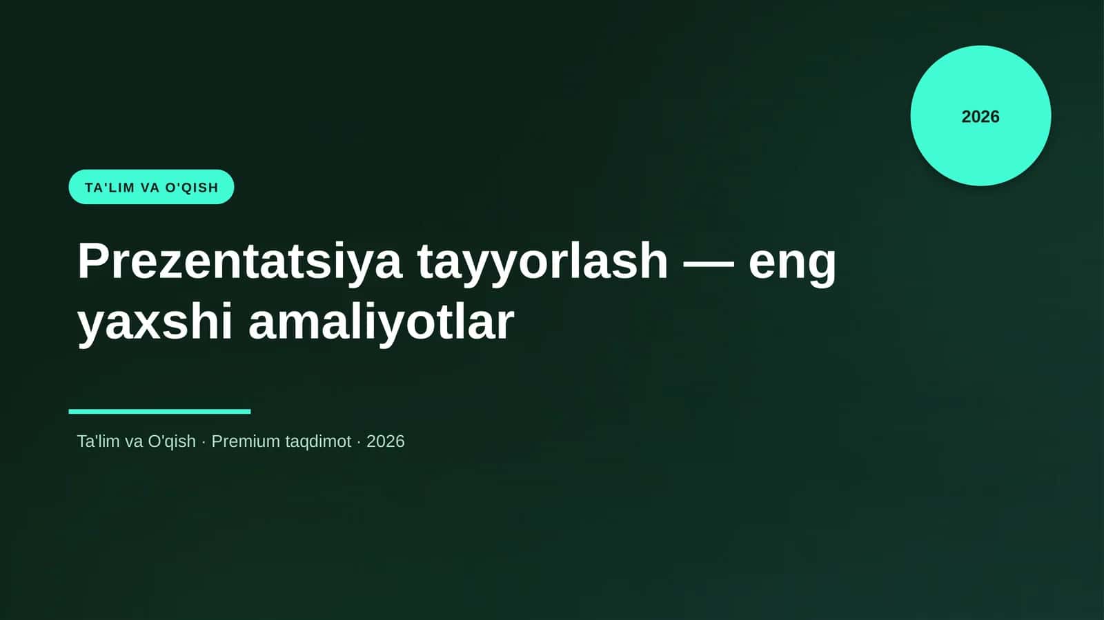 Prezentatsiya tayyorlash — eng yaxshi amaliyotlar 1