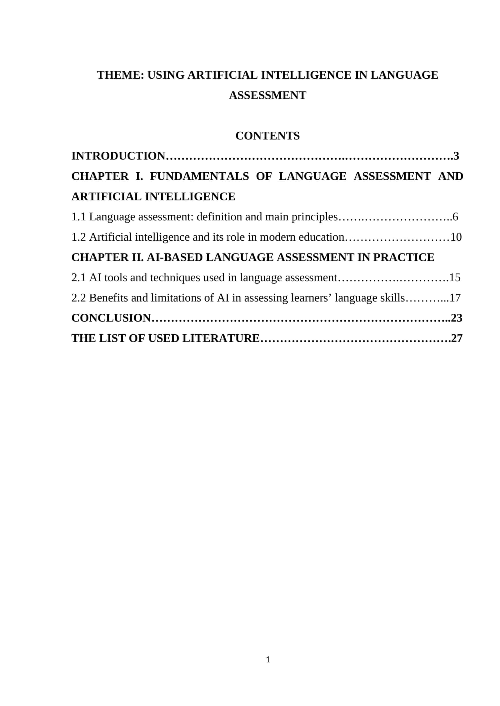 USING ARTIFICIAL INTELLIGENCE IN LANGUAGE ASSESSMENT 1