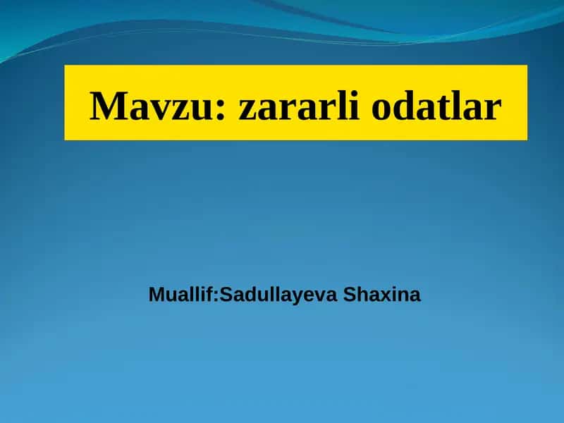 Giyoxvandlik va uning zararli oqibatlari 1