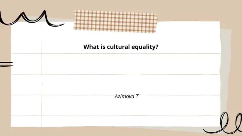 Cultural equality 1