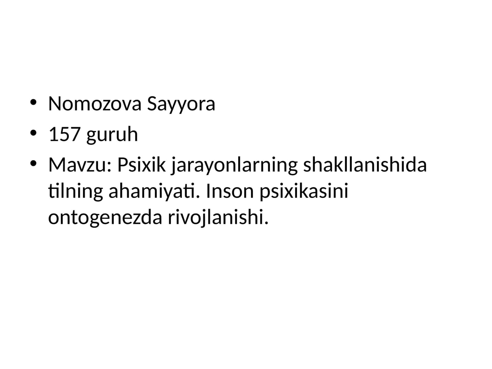 Psixik jarayonlarning shakllanishida tilning ahamiyati 1