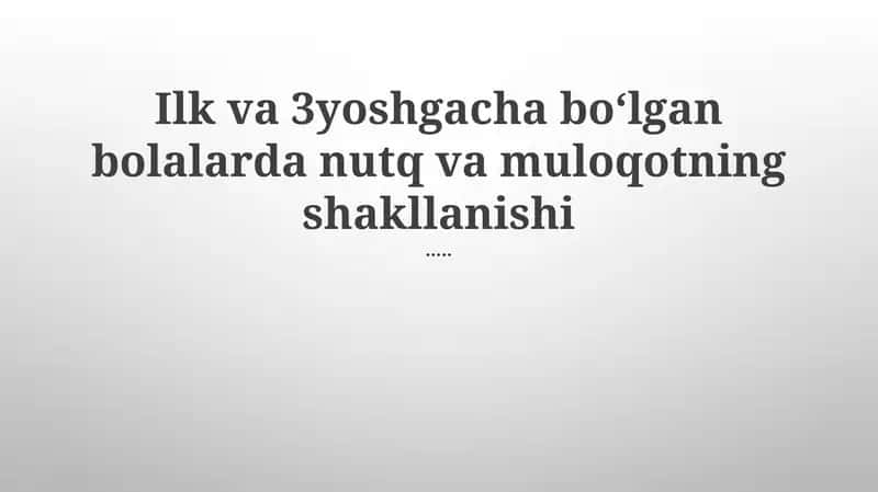 Bolalarga qaratilgan nutq (BQN)ni tushunish 1