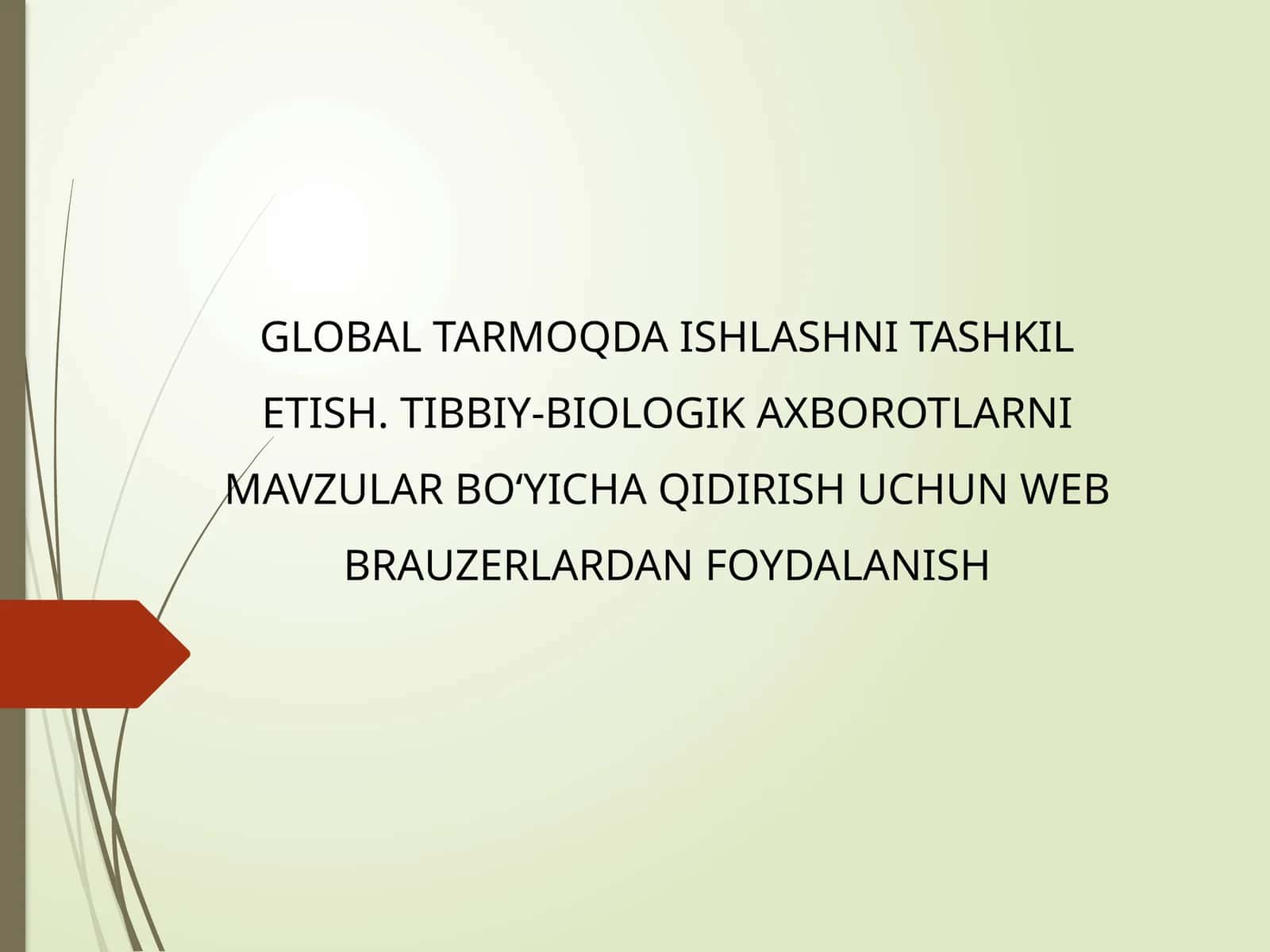 Global tarmoqda ishlashni tashkil etish 1