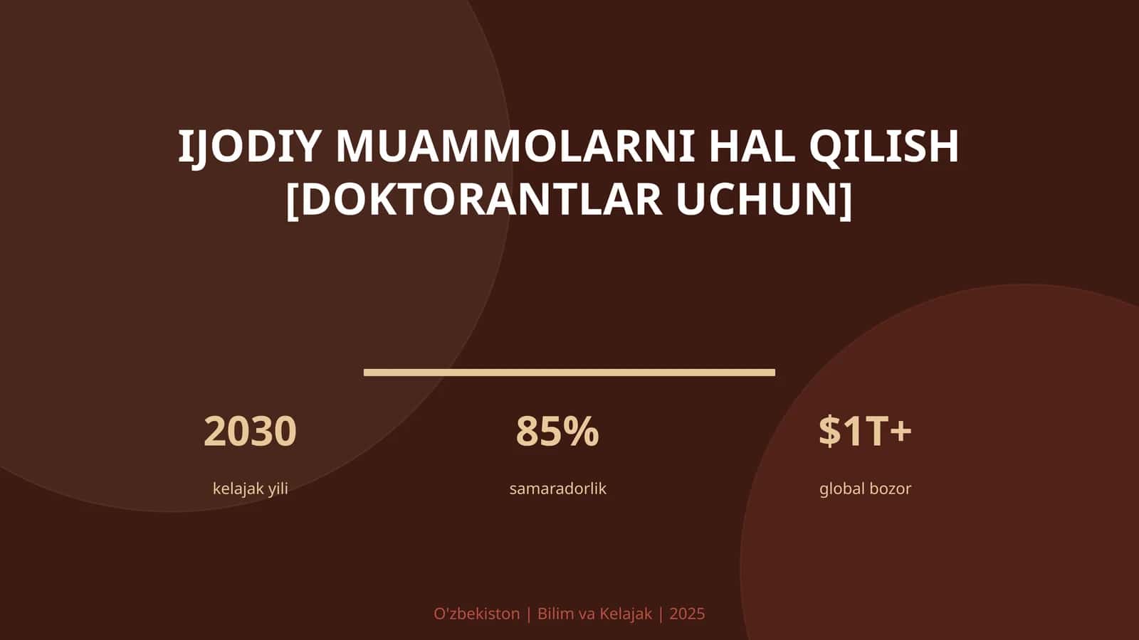 Ijodiy muammolarni hal qilish [doktorantlar uchun] 1