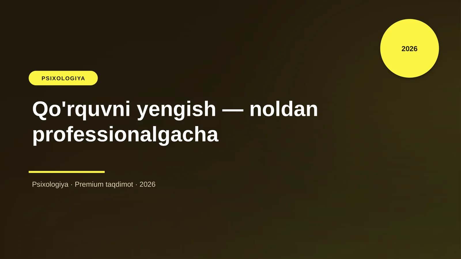 Qo'rquvni yengish — noldan professionalgacha 1