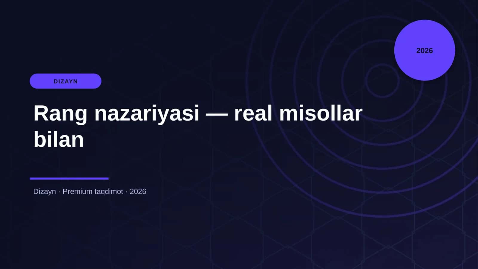 Rang nazariyasi — real misollar bilan 1