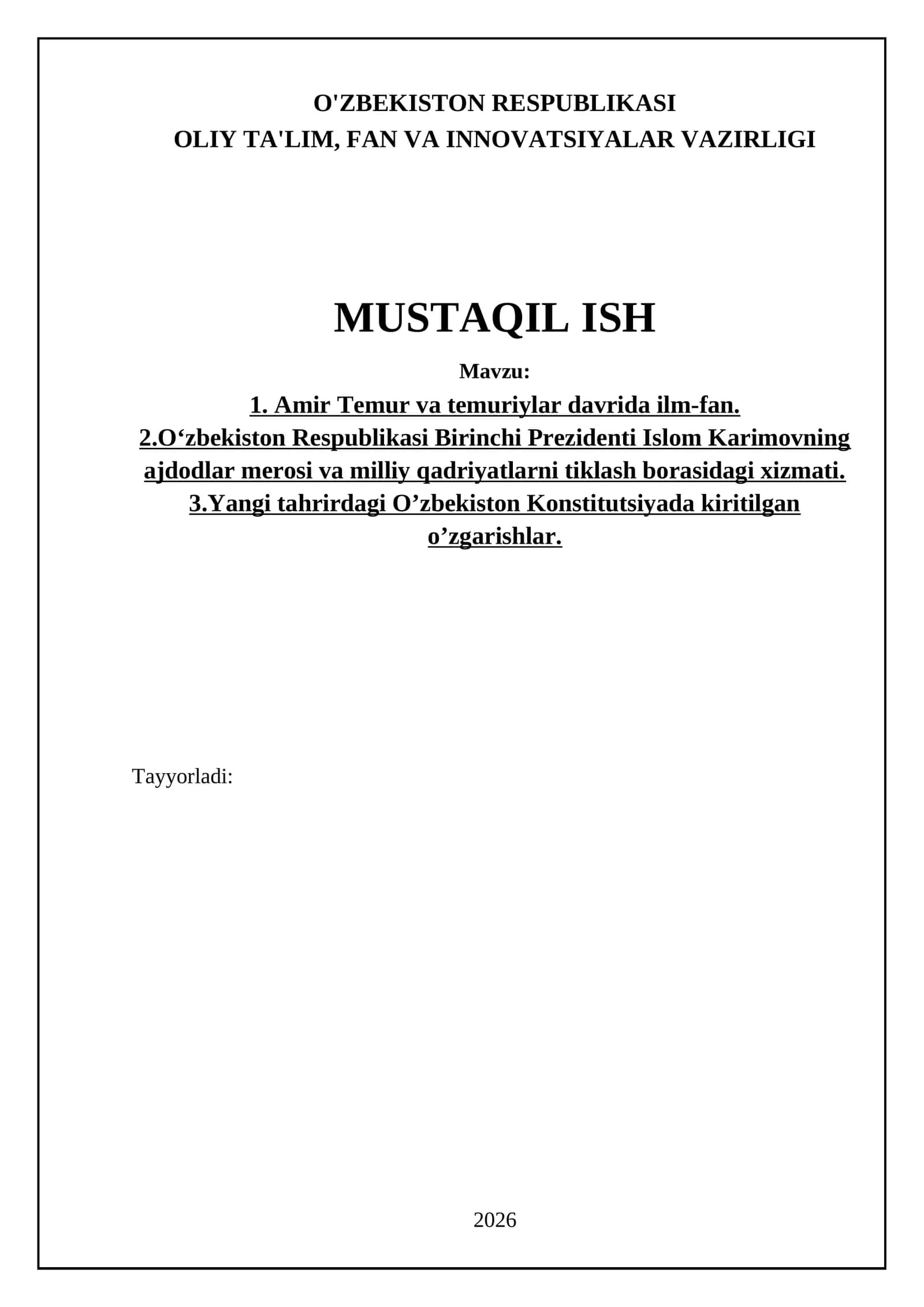 Amir Temur va temuriylar davrida ilm-fan 1