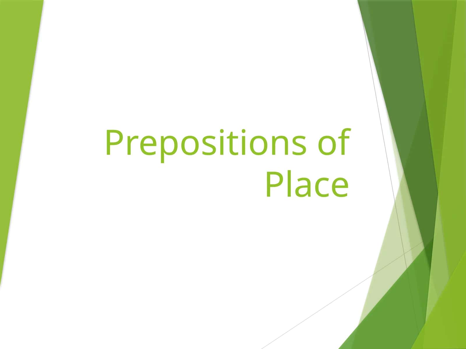 Prepositions of Place 1