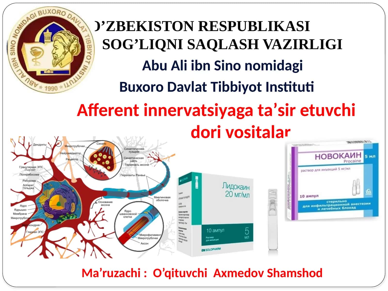 Mahalliy anestetiklar tasnifi 1