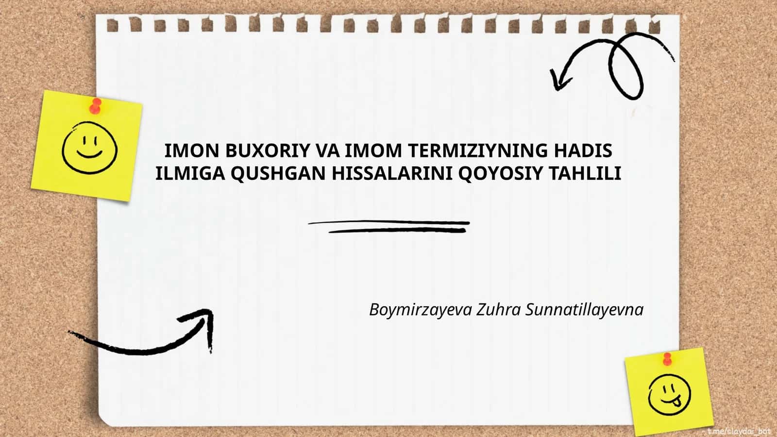 IMON BUXORIY VA IMOM TERMIZIYNING HADIS ILMIGA QUSHGAN HISSALARINI QOYOSIY TAHLILI 1