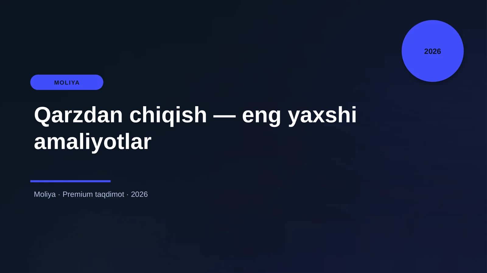 Qarzdan chiqish — eng yaxshi amaliyotlar 1