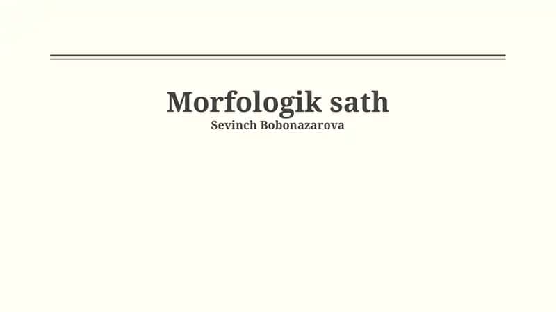 Morfologik sath 1