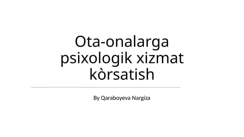 Oilaviy Psixologik Yordam 1
