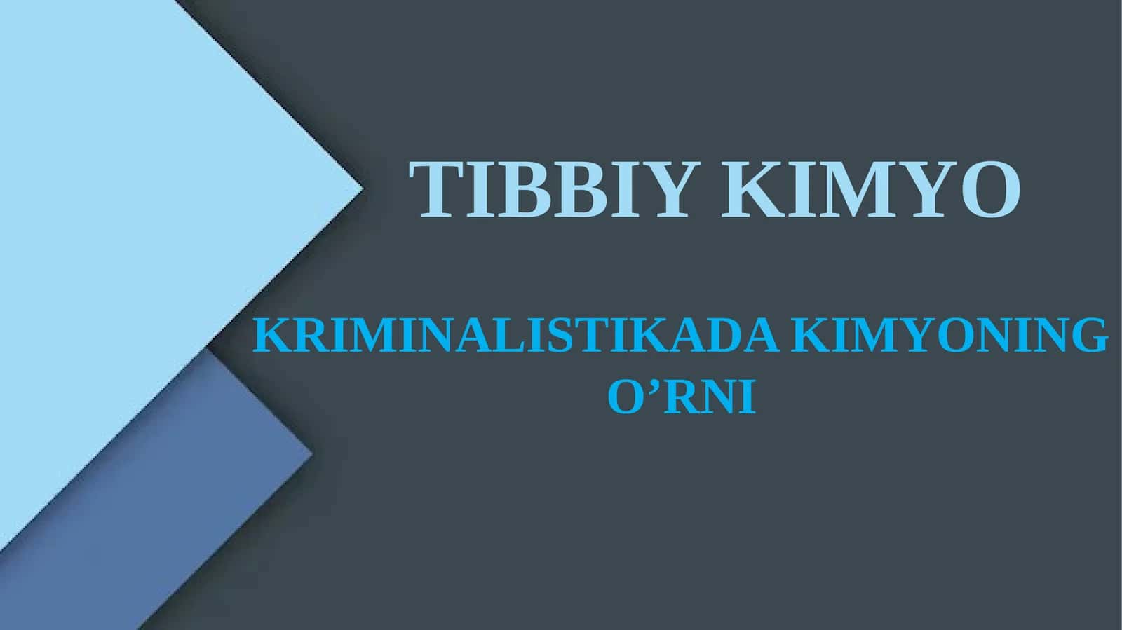 Kriminalistikada kimyoning o'rni 1
