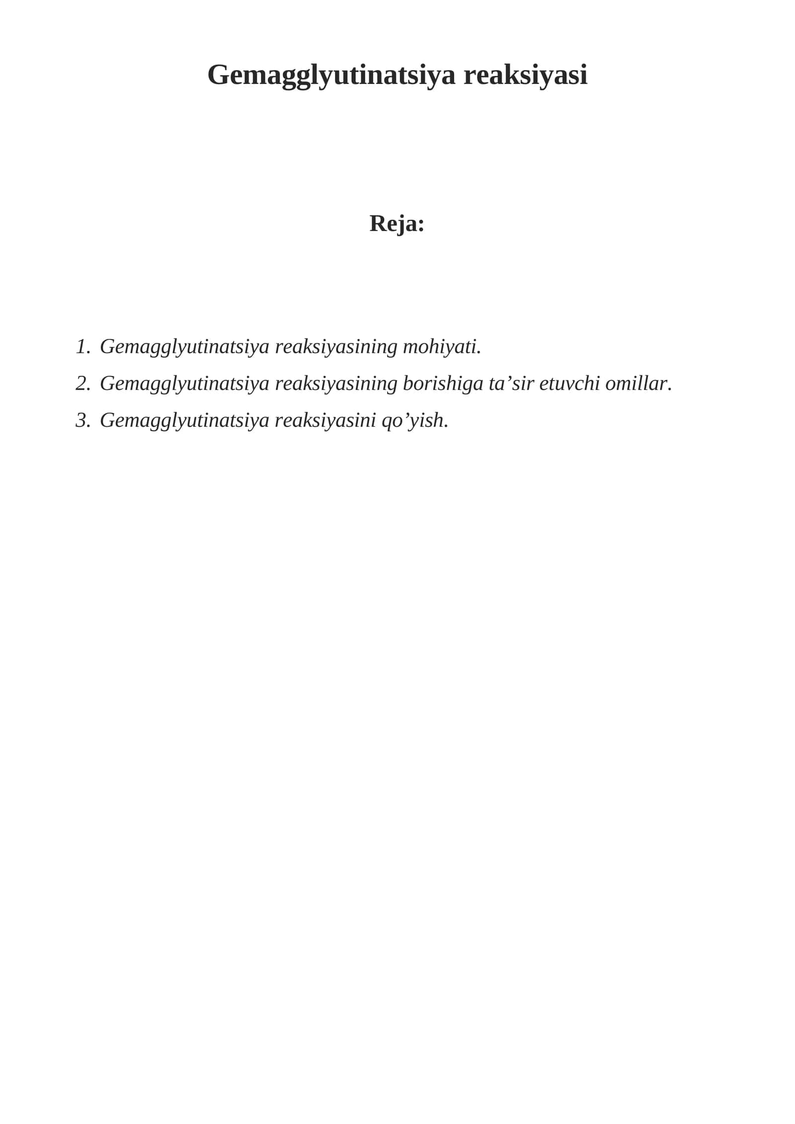 Gemagglyutinatsiya reaksiyasi 1