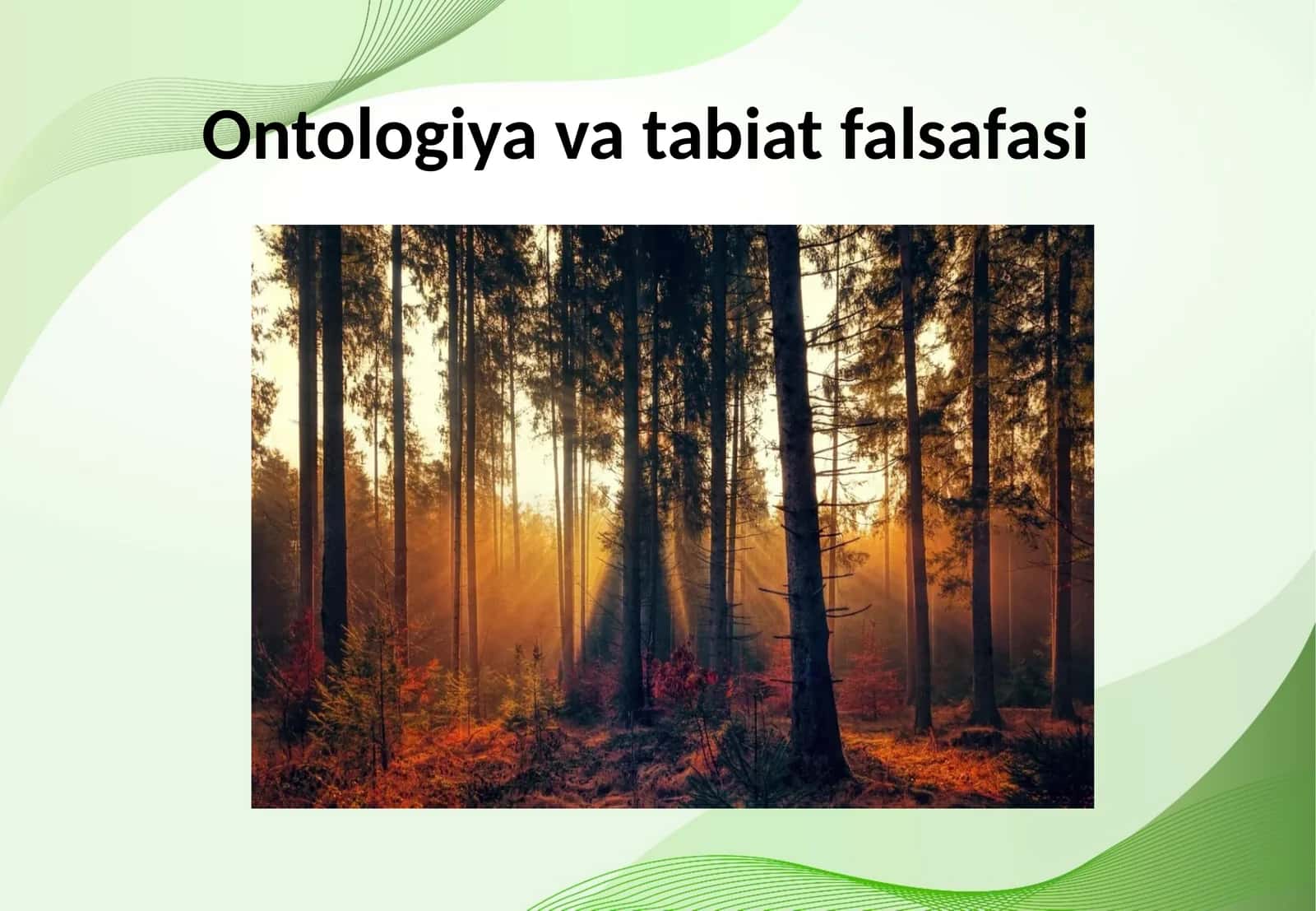 Ontologiya va tabiat falsafasi 1