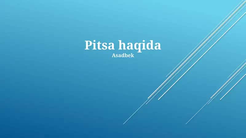 Pitsa haqida 1