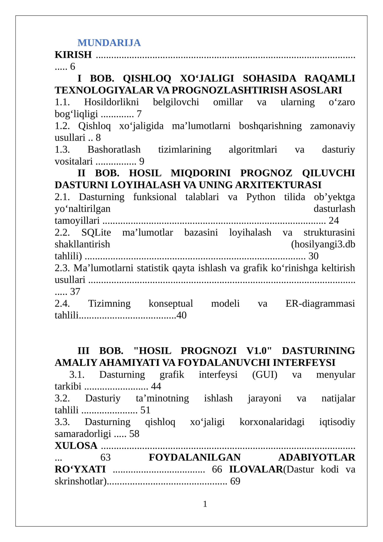 QISHLOQ XO‘JALIGI SOHASIDA RAQAMLI TEXNOLOGIYALAR VA PROGNOZLASHTIRISH ASOSLARI 1