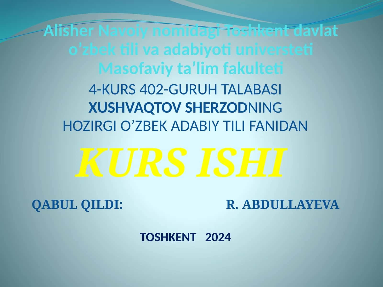 KO'ZNI OCHINGIZ 1