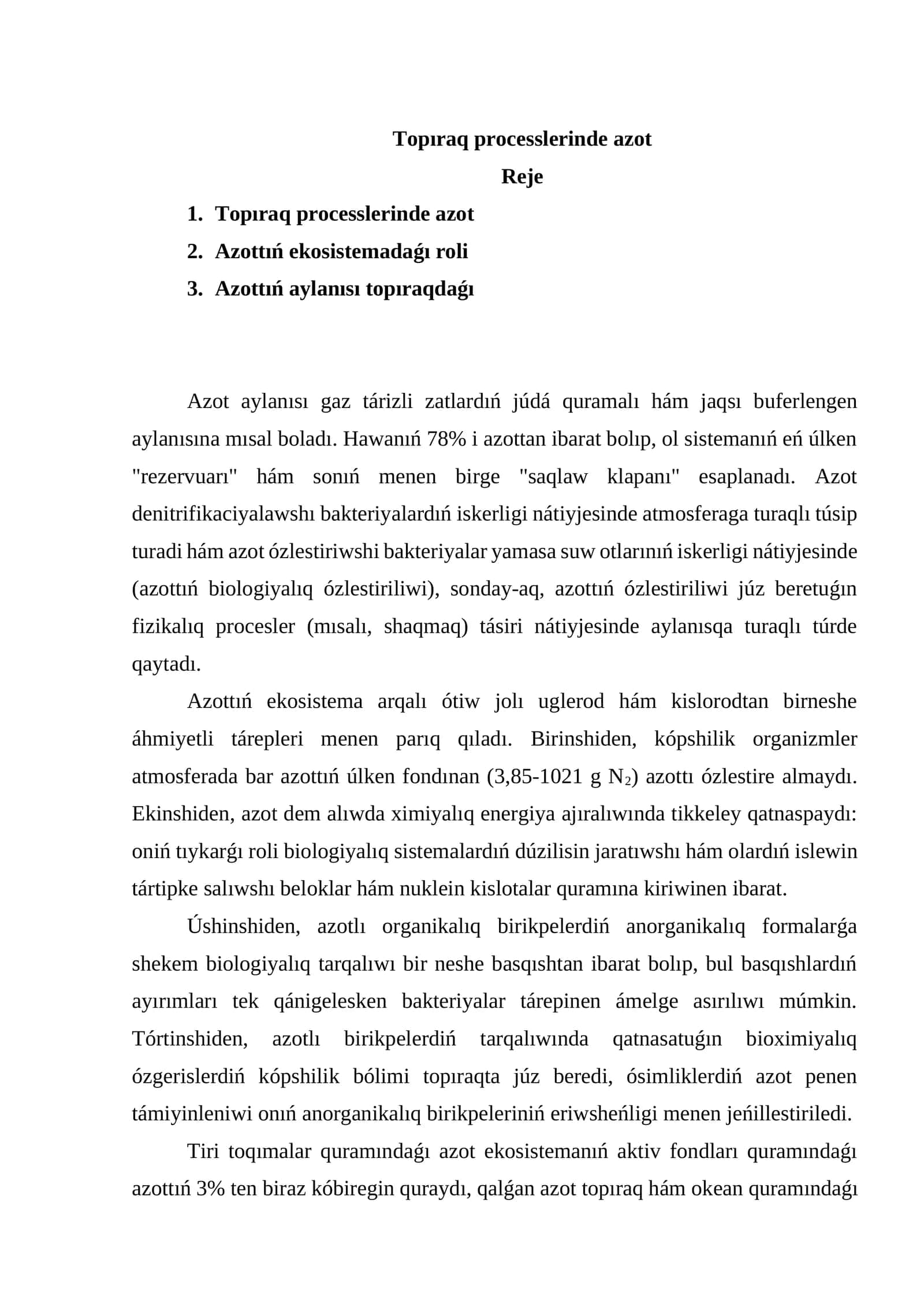 Topıraq processlerinde azot 1