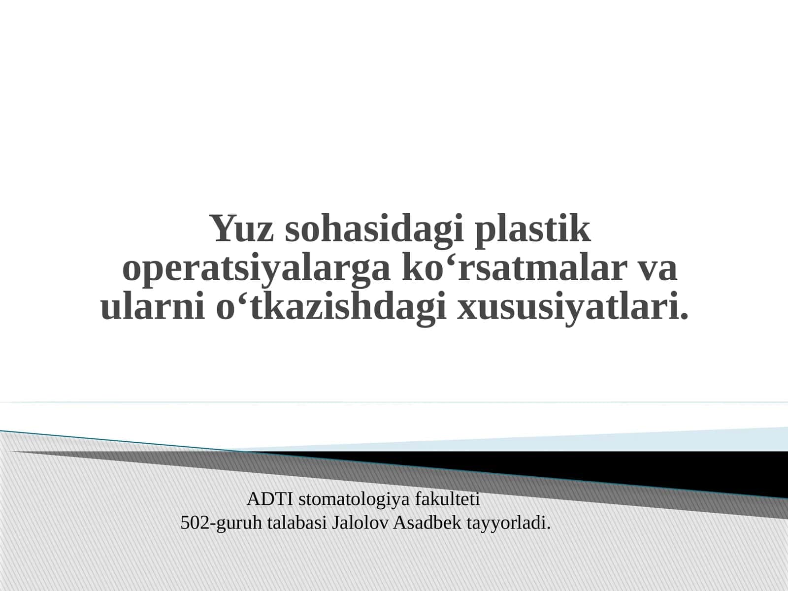 Plastik jarrohlikning turlari 1