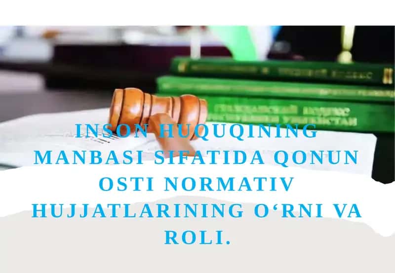 Inson huquqlarining manbasi sifatida qonun ostoni normativ hujjatlari 1