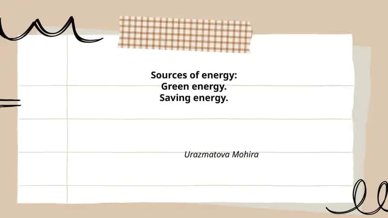Sources of energy 1