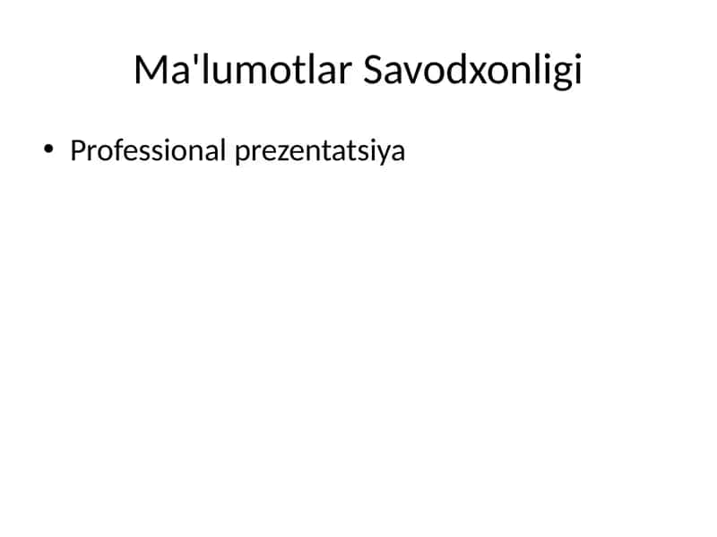 Ma'lumotlar Savodxonligi 1