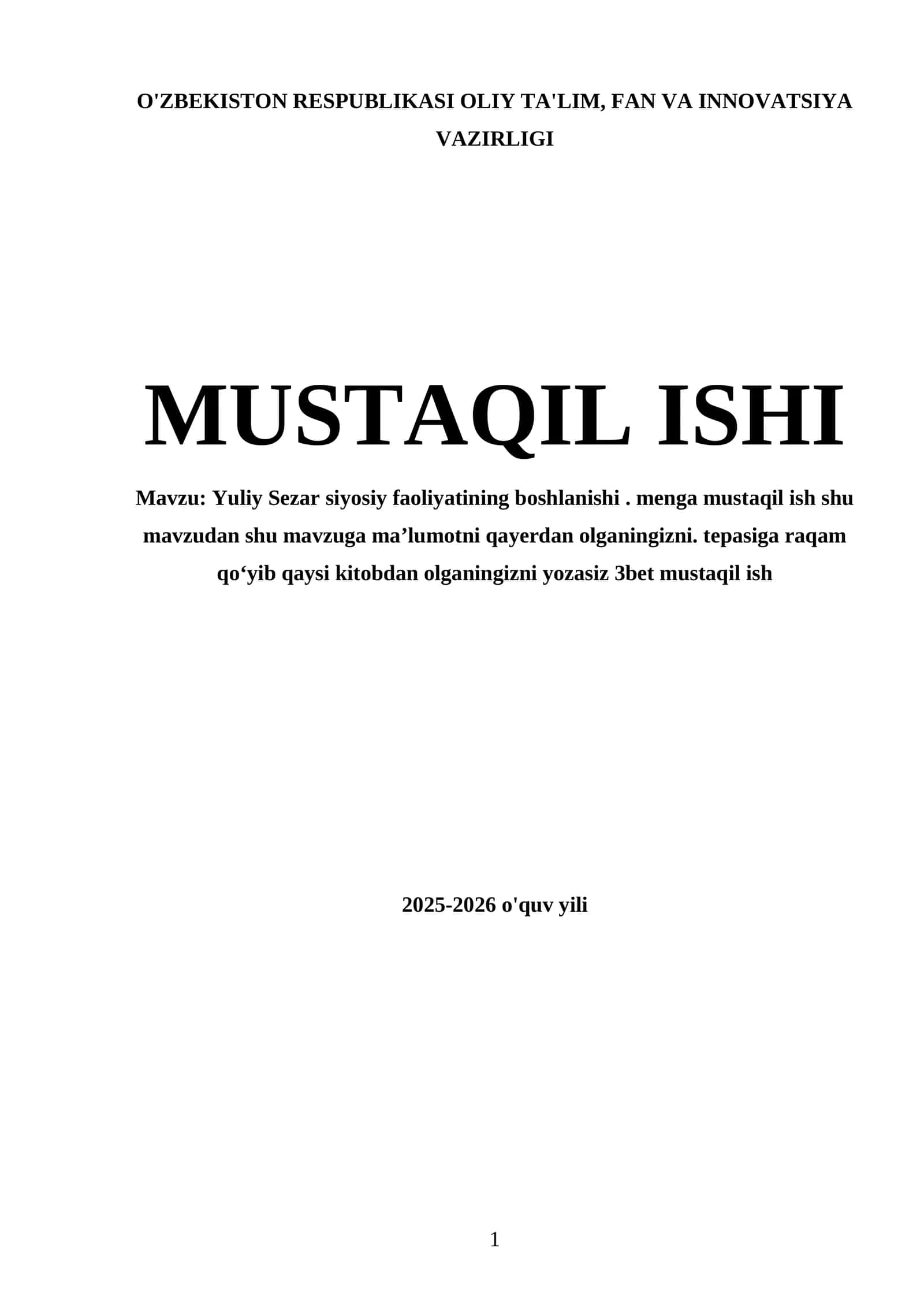 Yuliy Sezar siyosiy faoliyatining boshlanishi 1