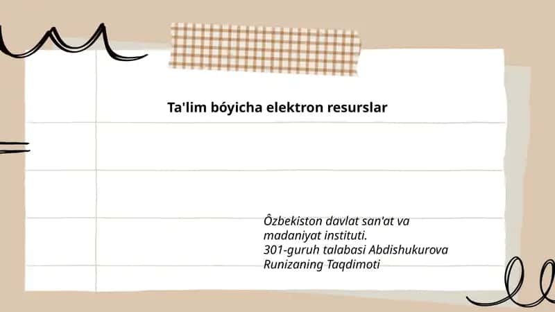 Ta'lim bóyicha elektron resurslar 1