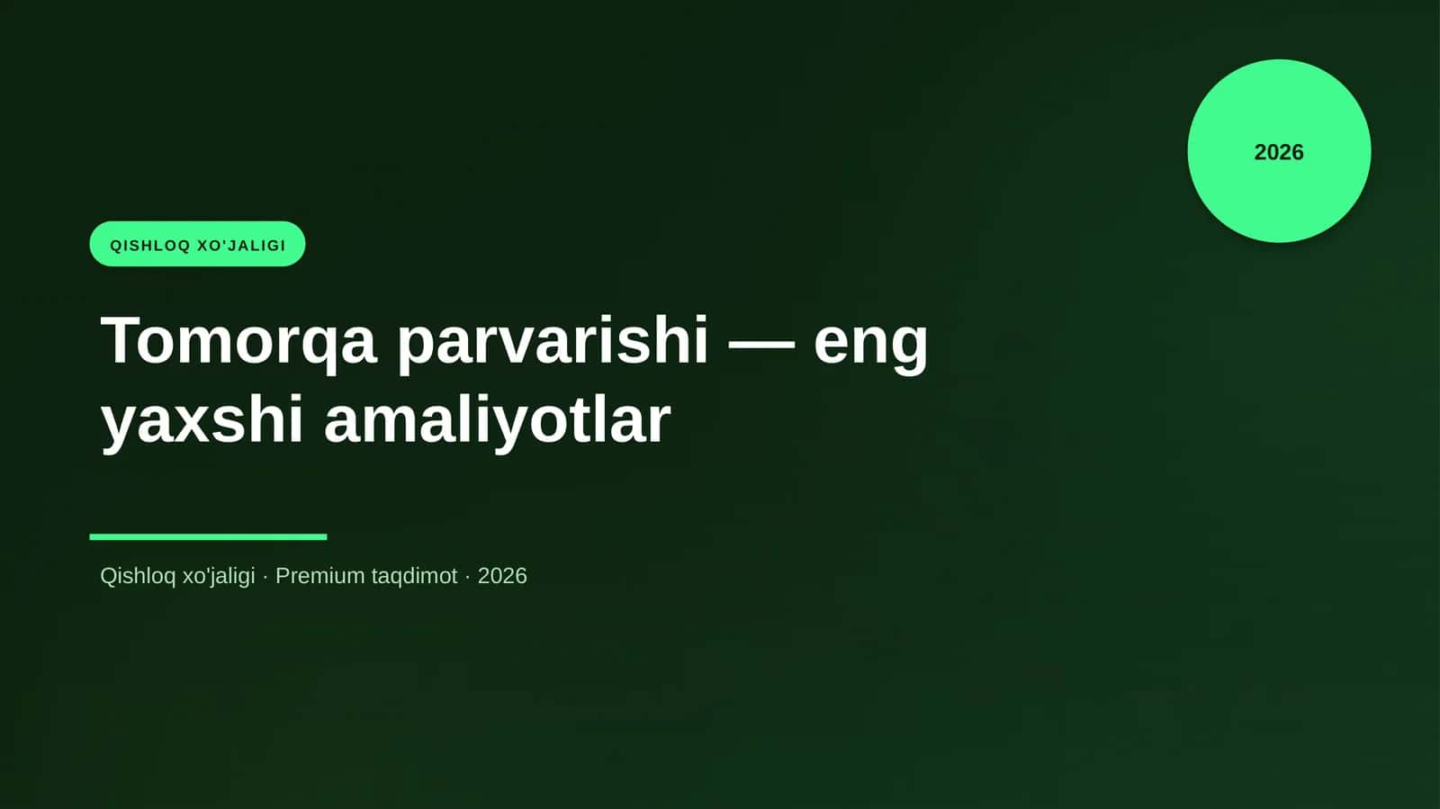 QISHLOQ XO'JALIGI 1