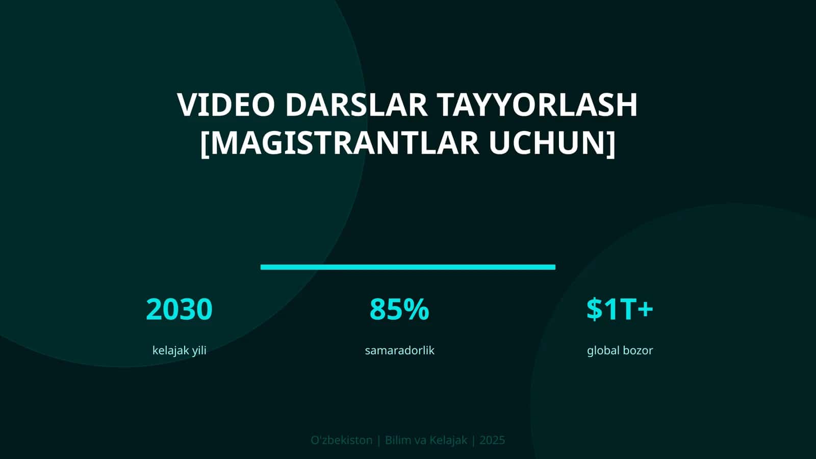 Video darslar tayyorlash [magistrantlar uchun] 1