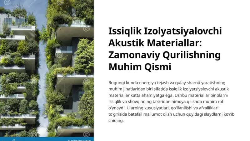 Issiqlik Izolyatsiyalovchi Akustik Materiallar Zamonaviy Qurilishning Muhim Qismi 1