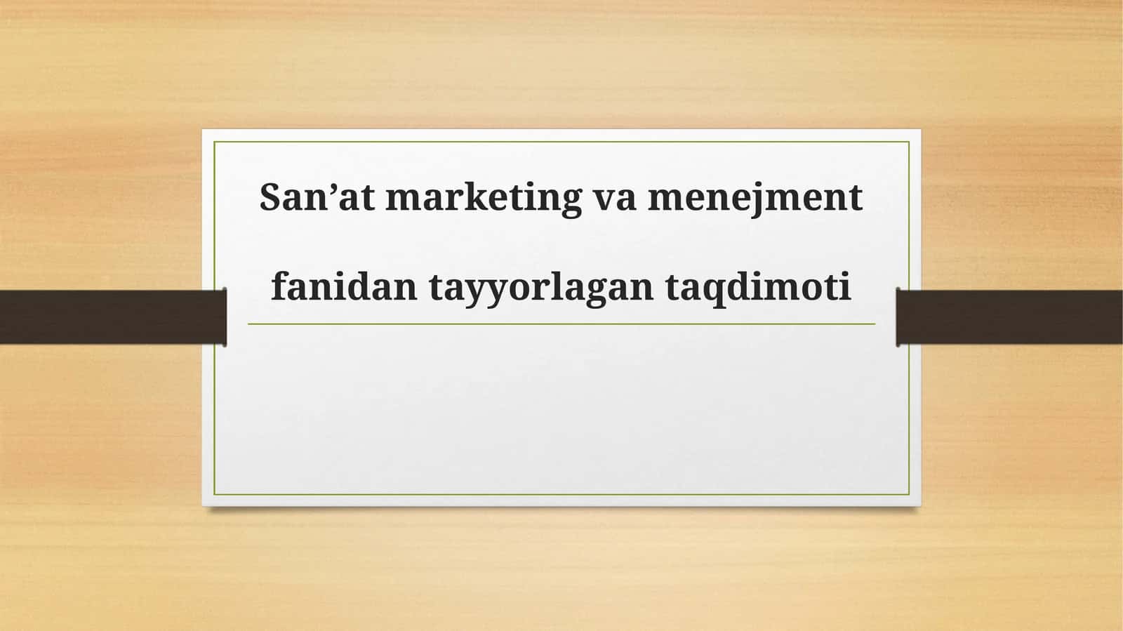Tasviriy san’at menejmenti 1