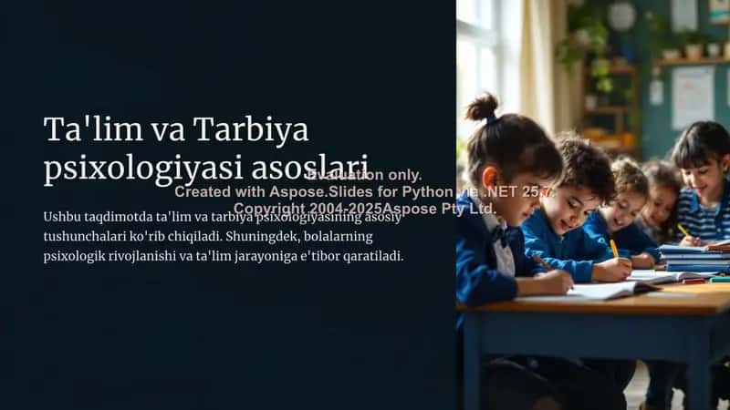 Ta'lim va Tarbiya psixologiyasi asoslari 1