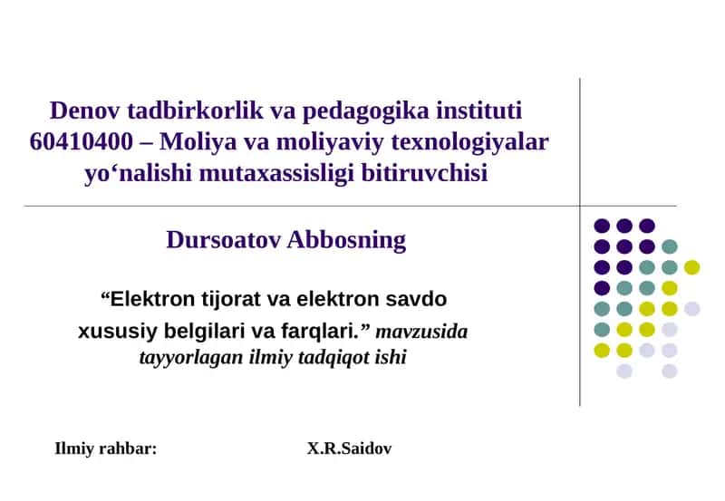 Moliya va moliyaviy texnologiyalar yo‘nalishi bitiruvchisi 1