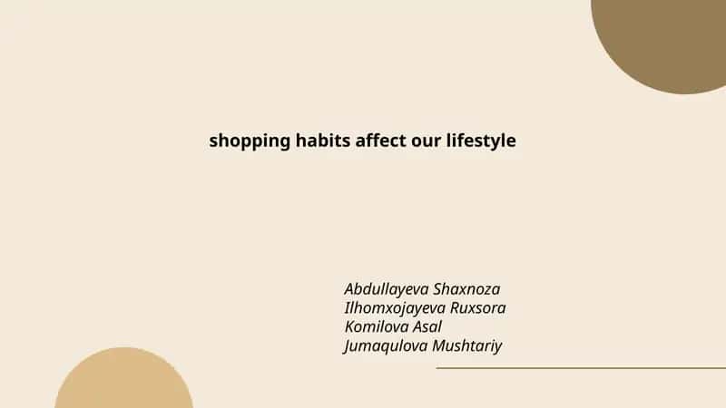 shopping habits affect our lifestyle 1