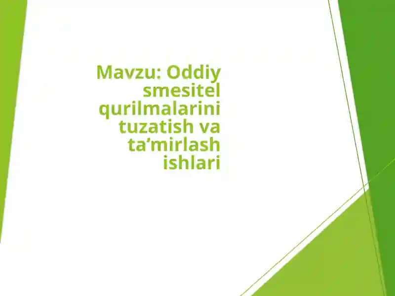 Oddiy mesitel qurilmalari 1
