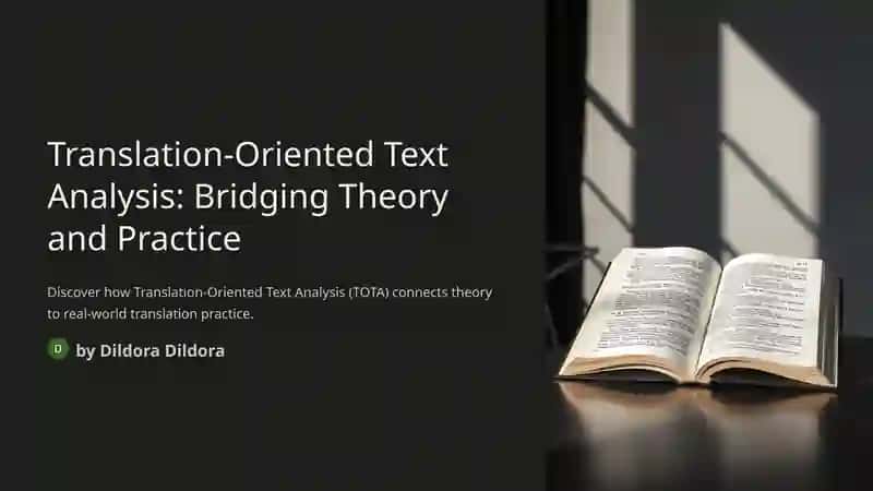 Translation-Oriented Text Analysis: Bridging Theory and Practice