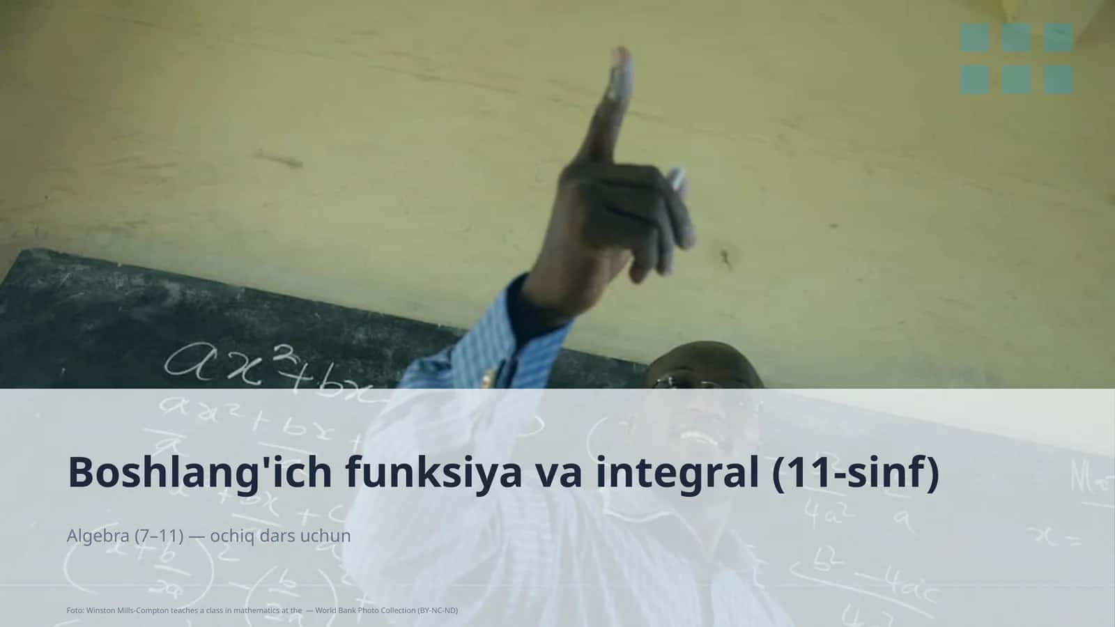 Boshlang'ich funksiya va integral (11-sinf) 1