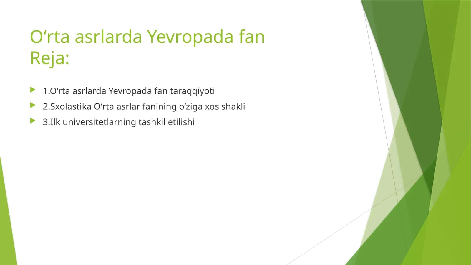 Oʻrta asrlarda Yevropada fan 1