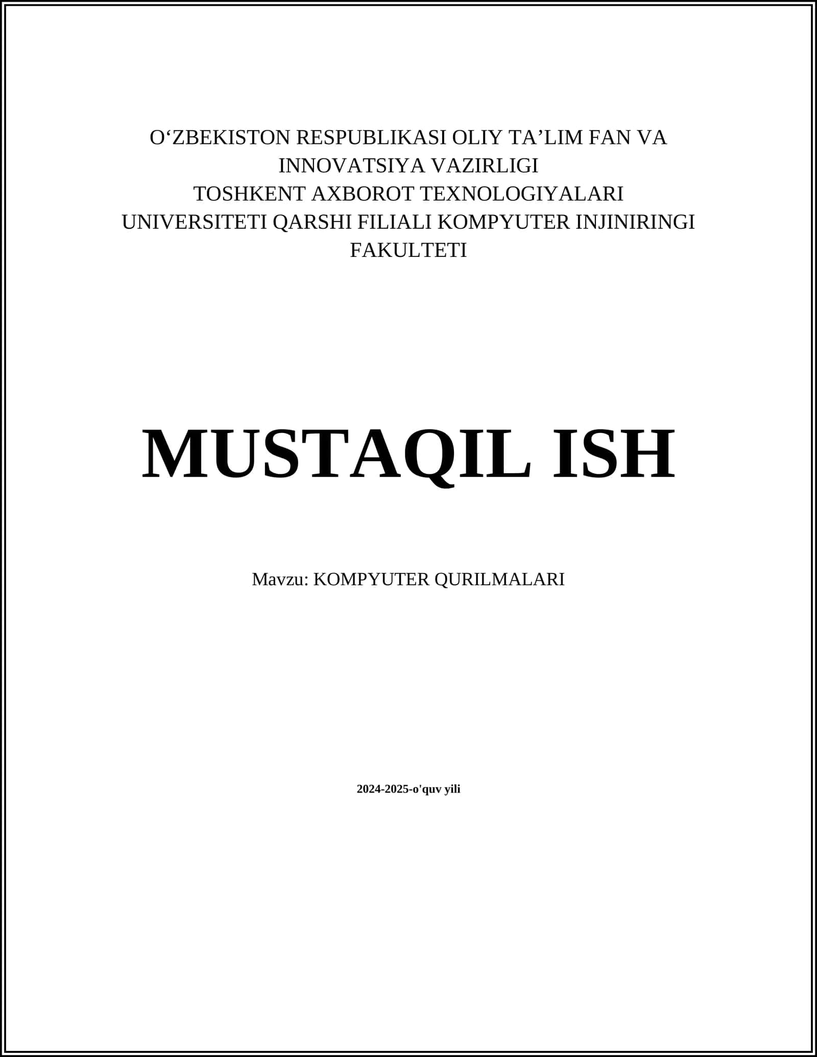 KOMPYUTER QURILMALARI 1